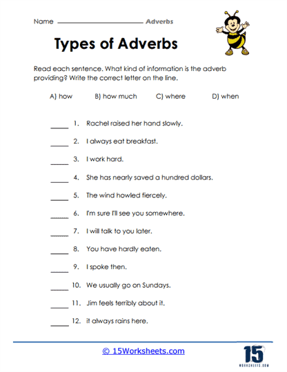Adverbs Worksheets 15 Worksheets Worksheets Library