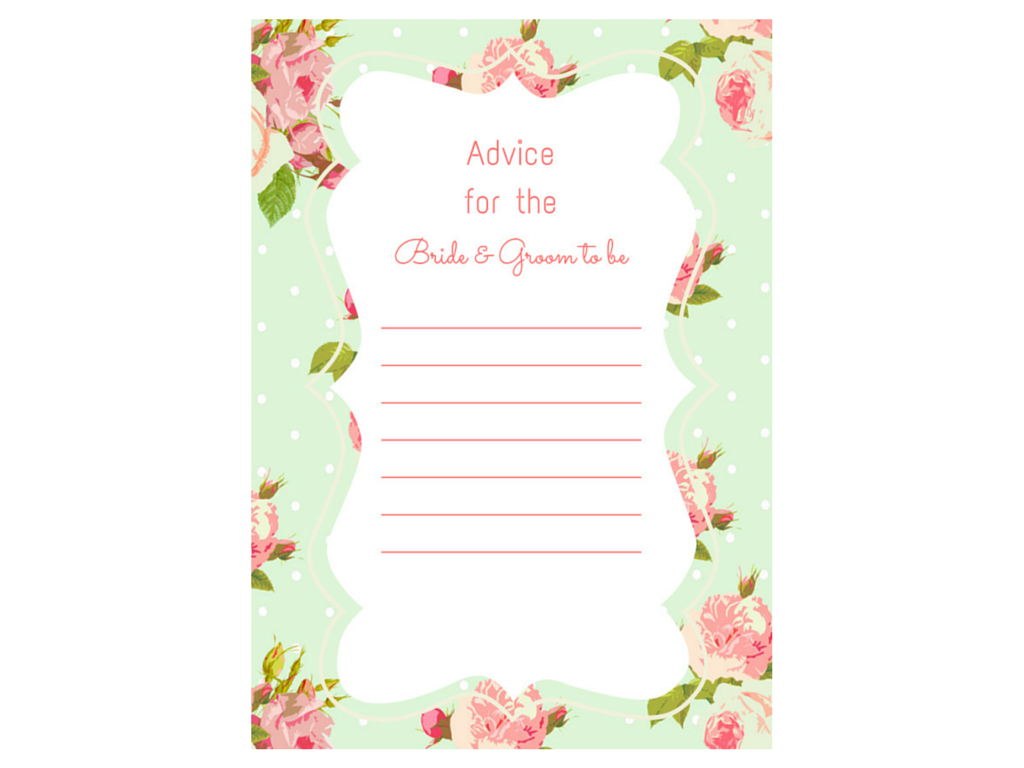 Advice For Bride And Groom To Be Cards Magical Printable
