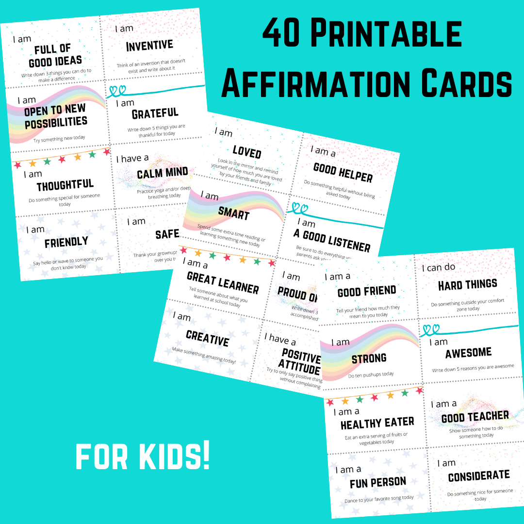 Affirmation Cards For Kids FREE Download Journal For Kids