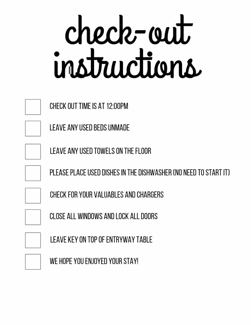Airbnb Checklist Printable Printable Word Searches