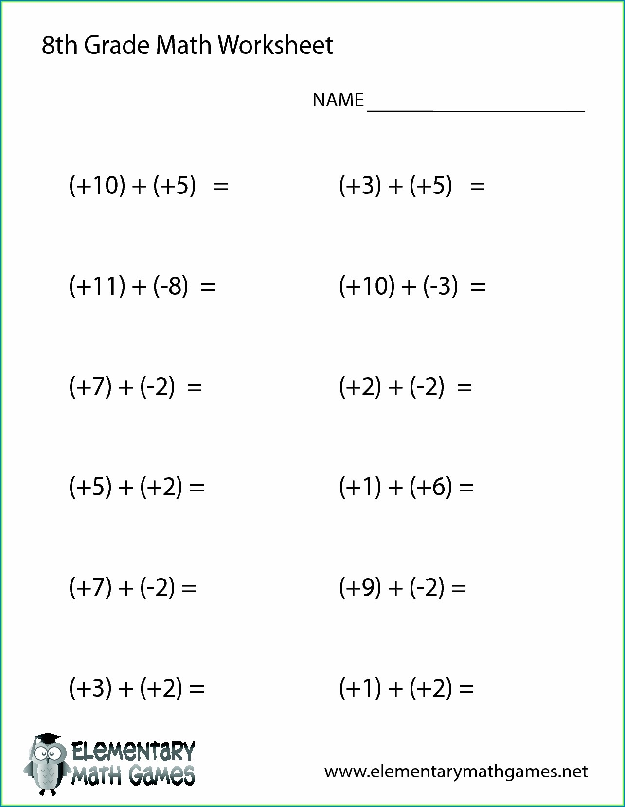 Algebra For 8Th Graders Worksheets Printable Calendars AT A GLANCE
