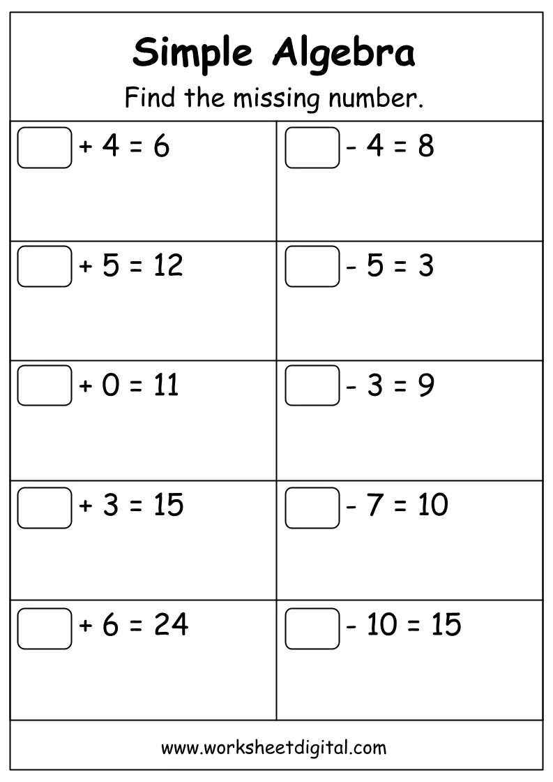 algebra 1 worksheet