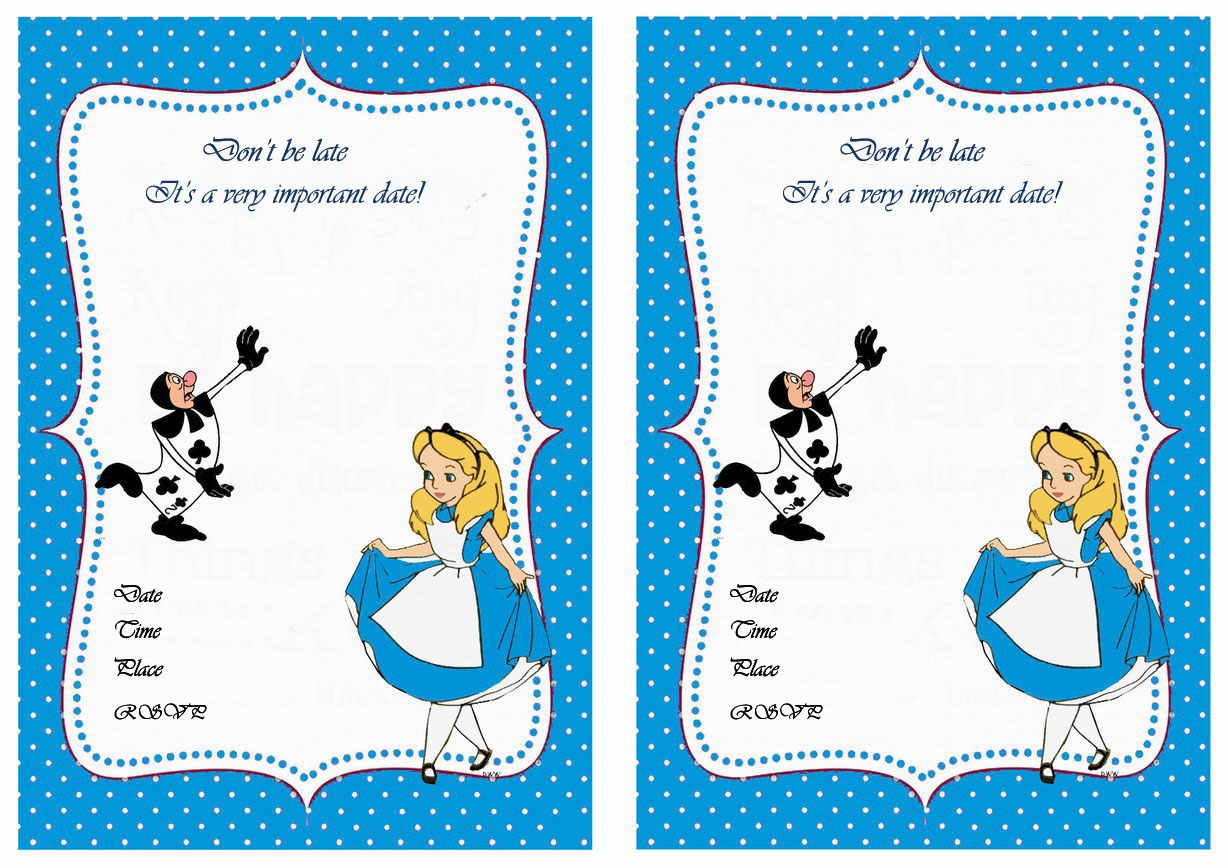Alice In Wonderland Birthday Invitations Birthday Printable