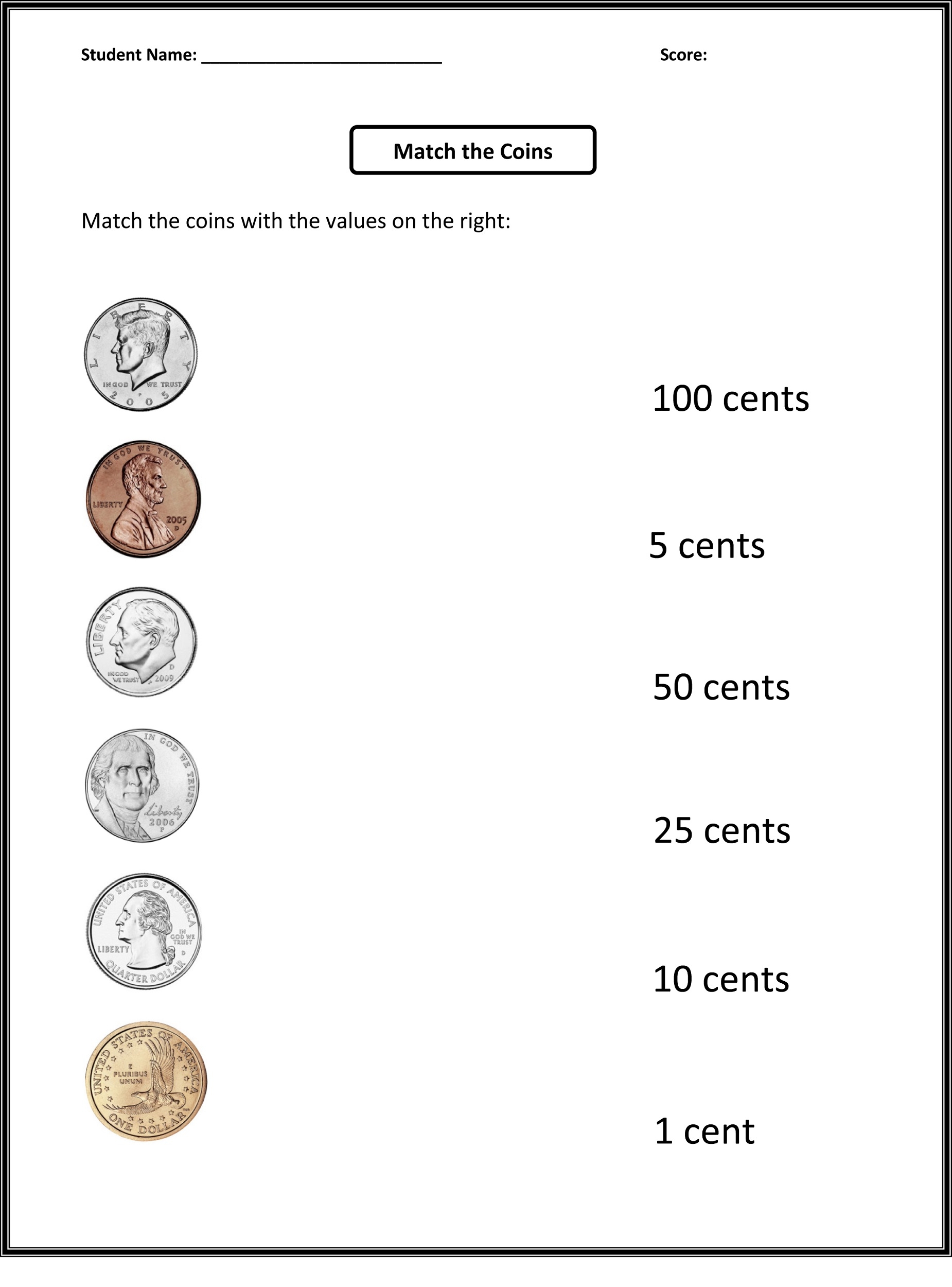 All About Coins 4 Printable Money Worksheets SupplyMe Worksheets 