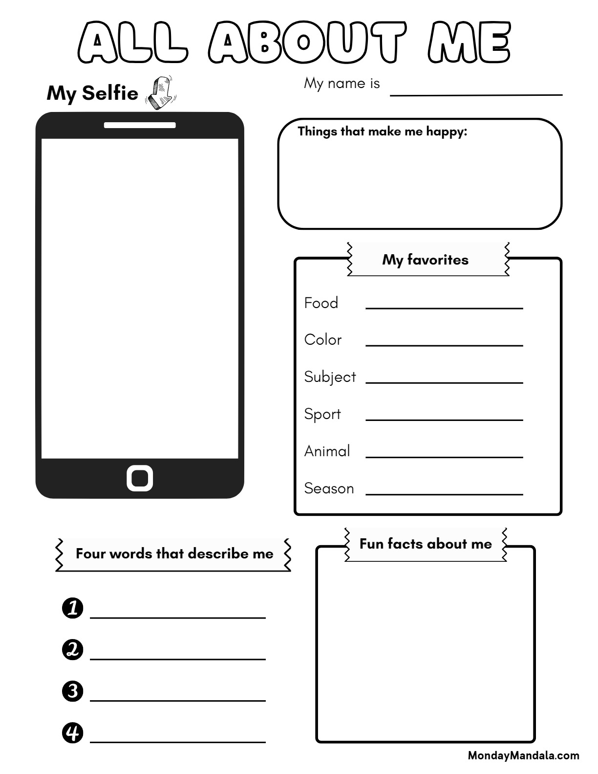 All About Me Worksheet Have Fun Teaching Worksheets Library