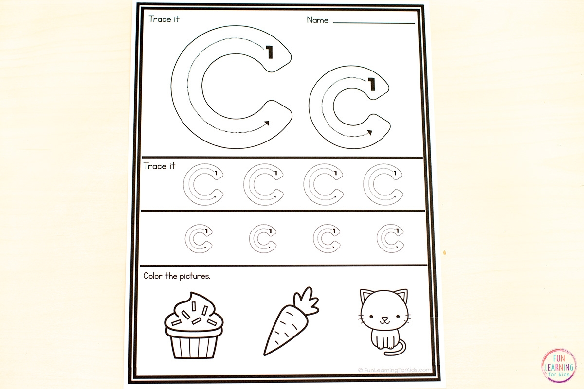kids tracing worksheets