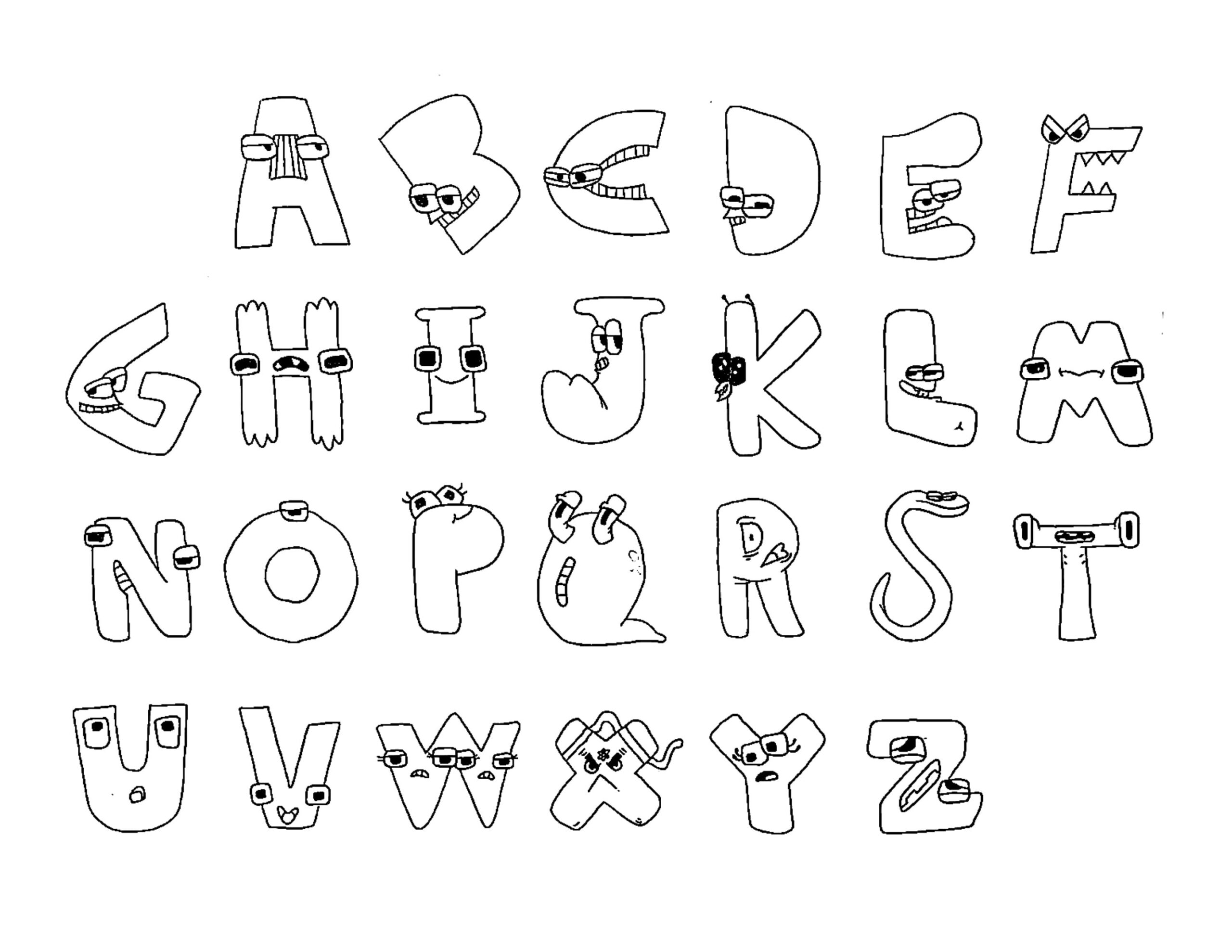 free printable coloring pages alphabet