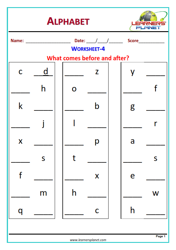 Alphabet Matching Worksheet For Kindergarten