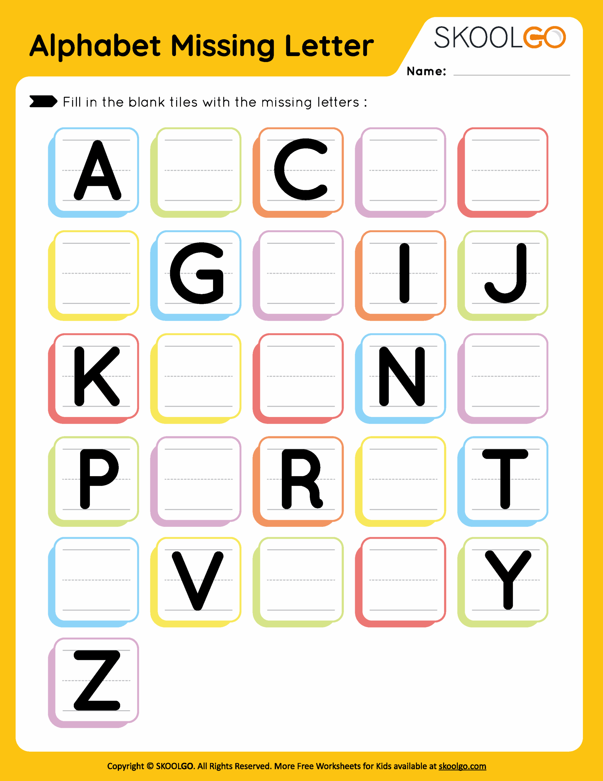 Alphabet Worksheets Fill In The Missing Letter Infoupdate