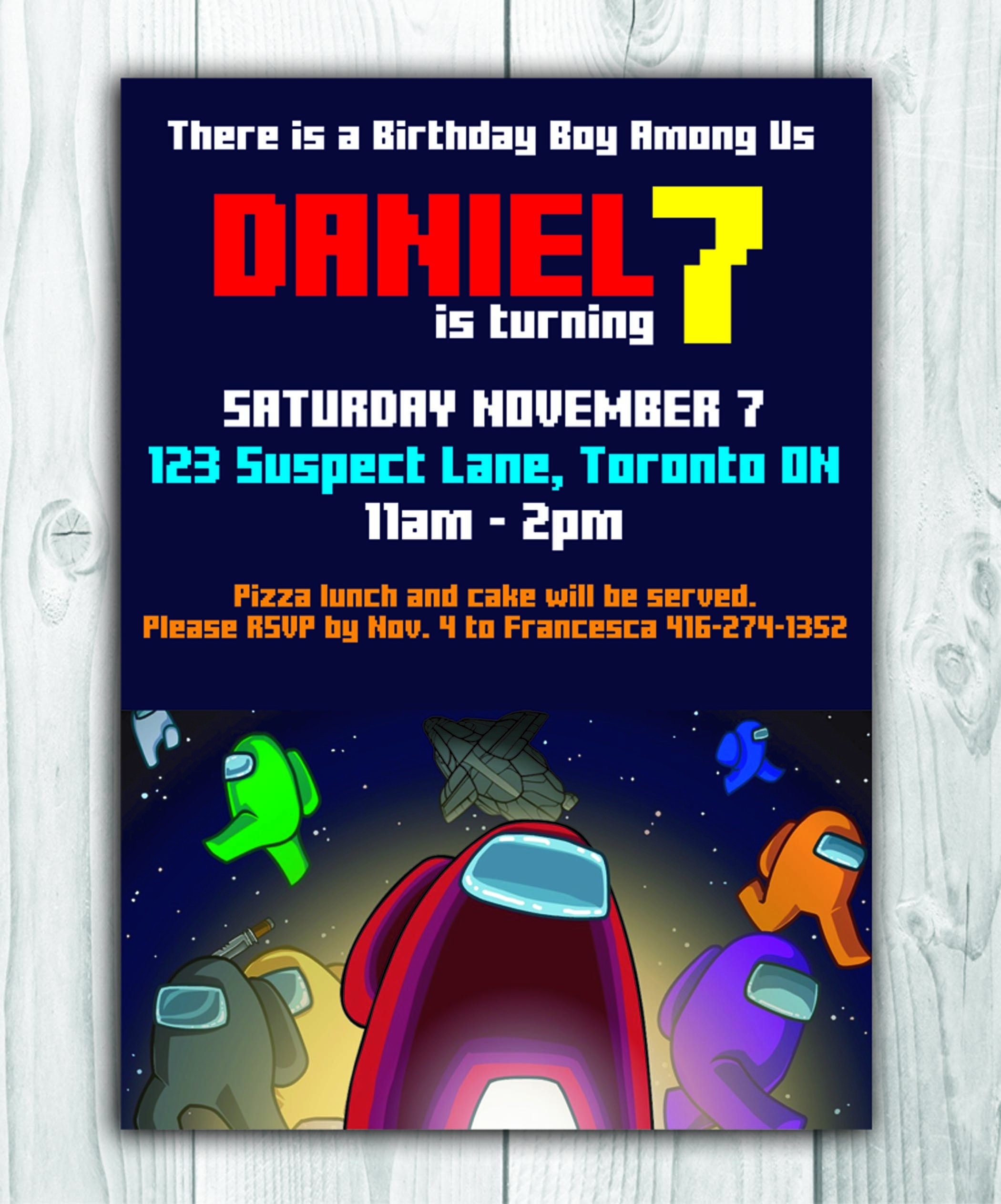 among us birthday invitation template