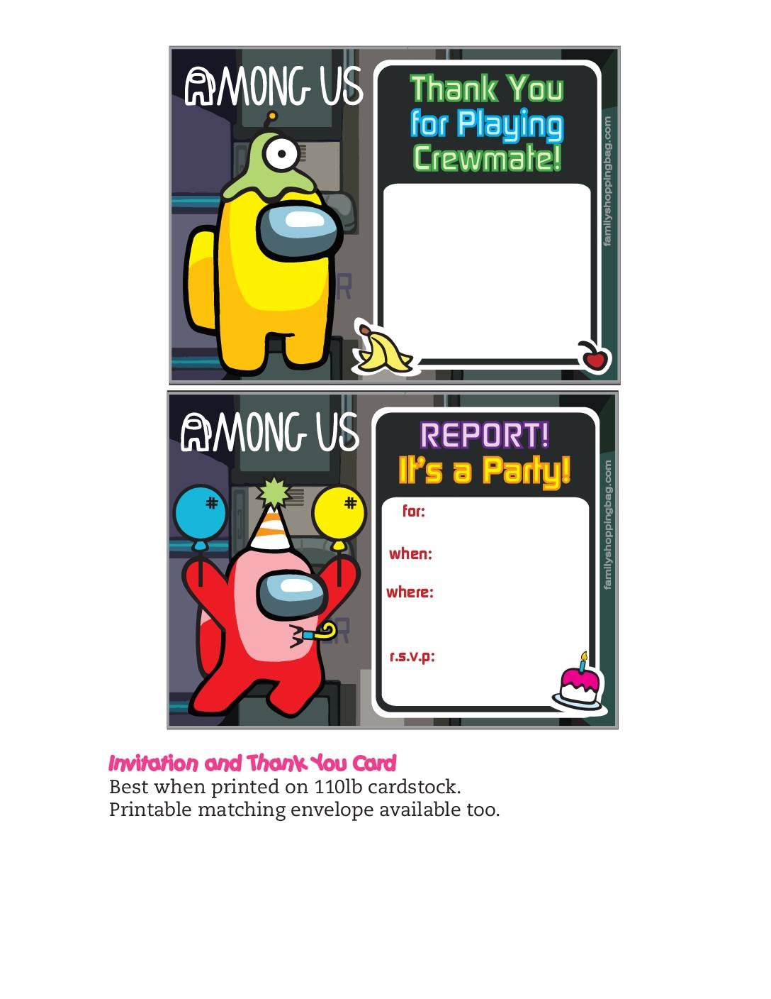 Among Us Invitation Template