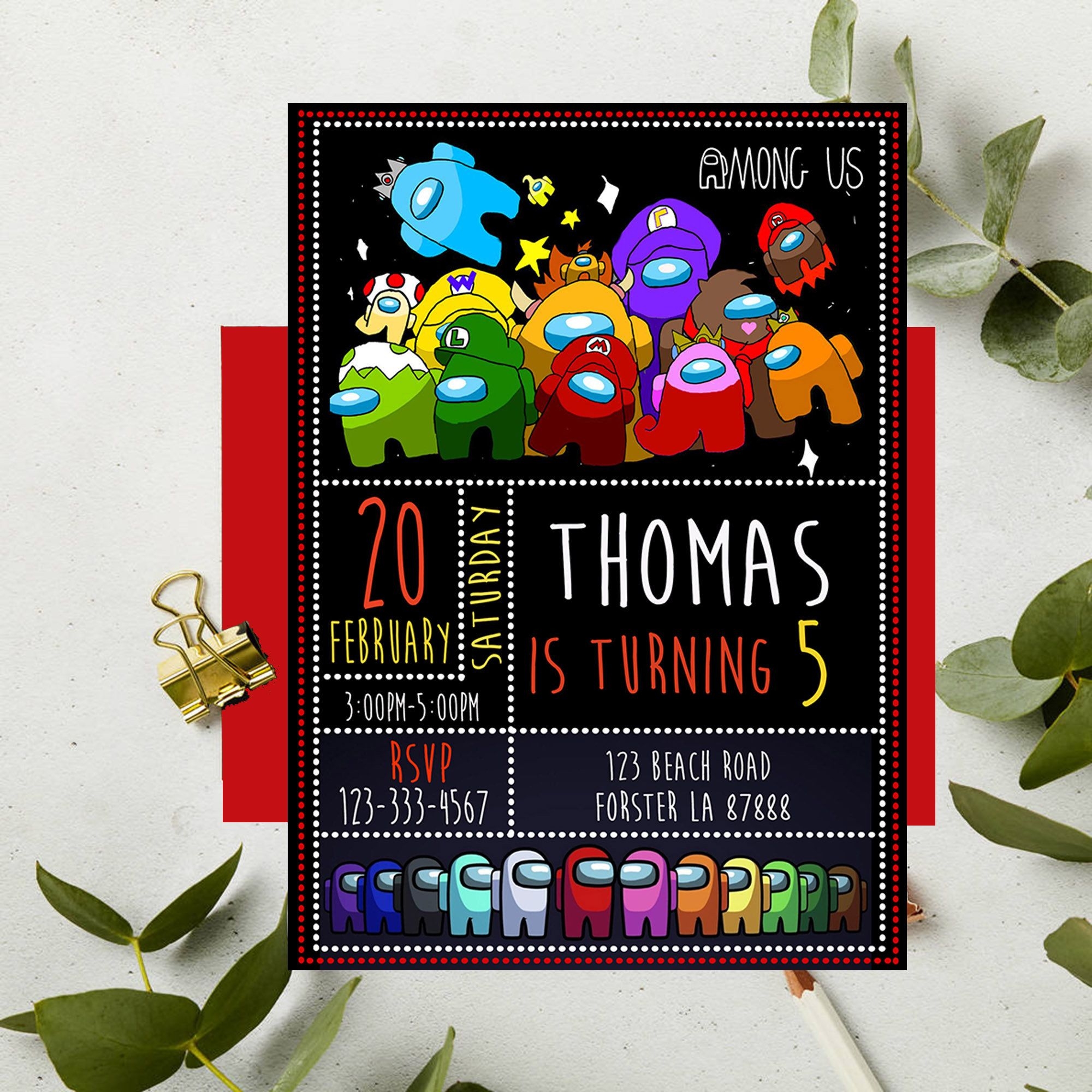 Among Us Invitation Template Free