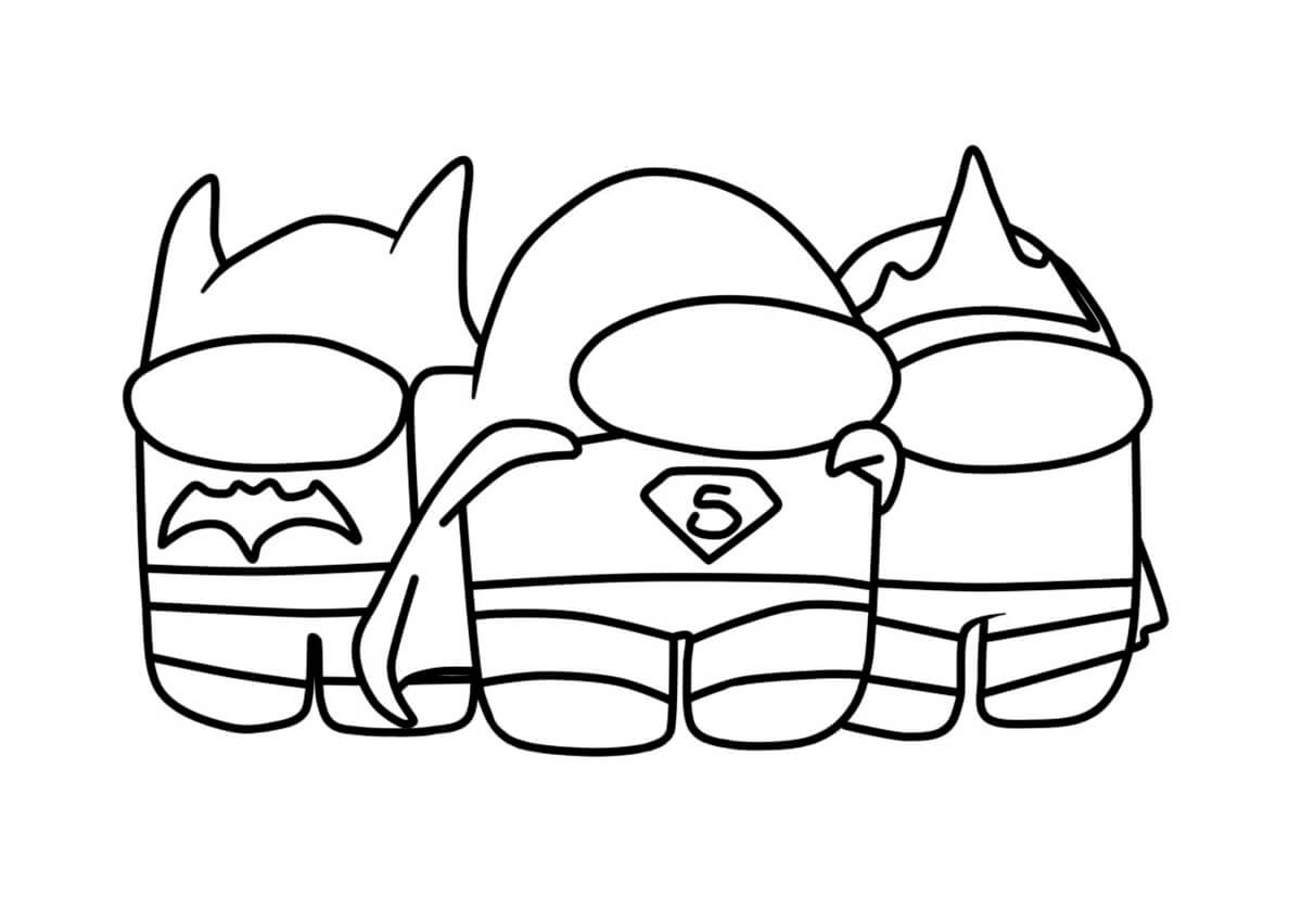 Among Us Super Heroes Coloring Page Free Printable Coloring Pages For 
