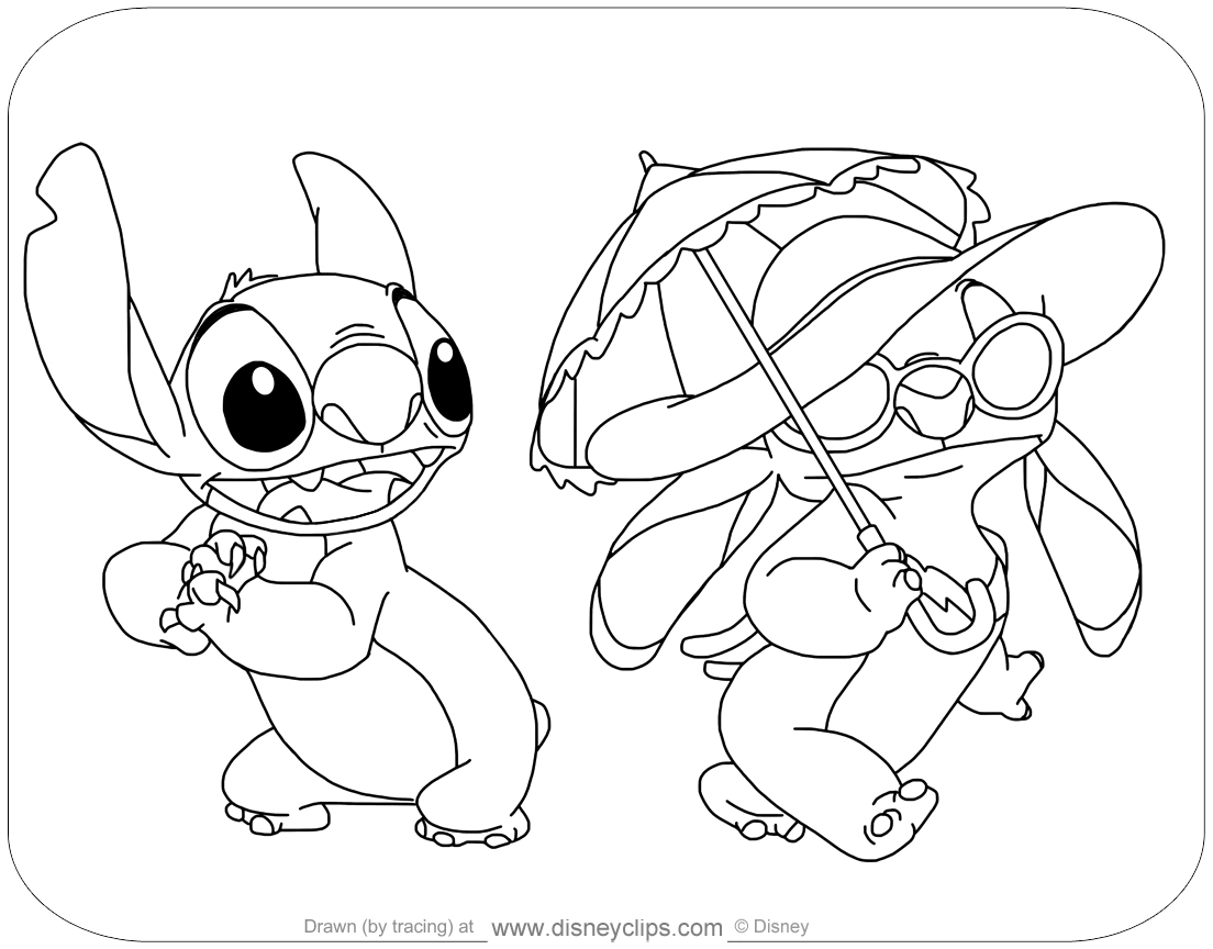Angel And Stitch Coloring Pages Coloring Nation