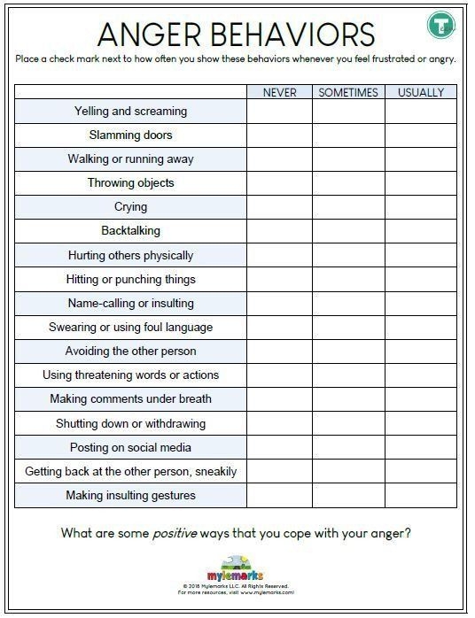 Anger Management Therapy Worksheets For Adults Anger Management 