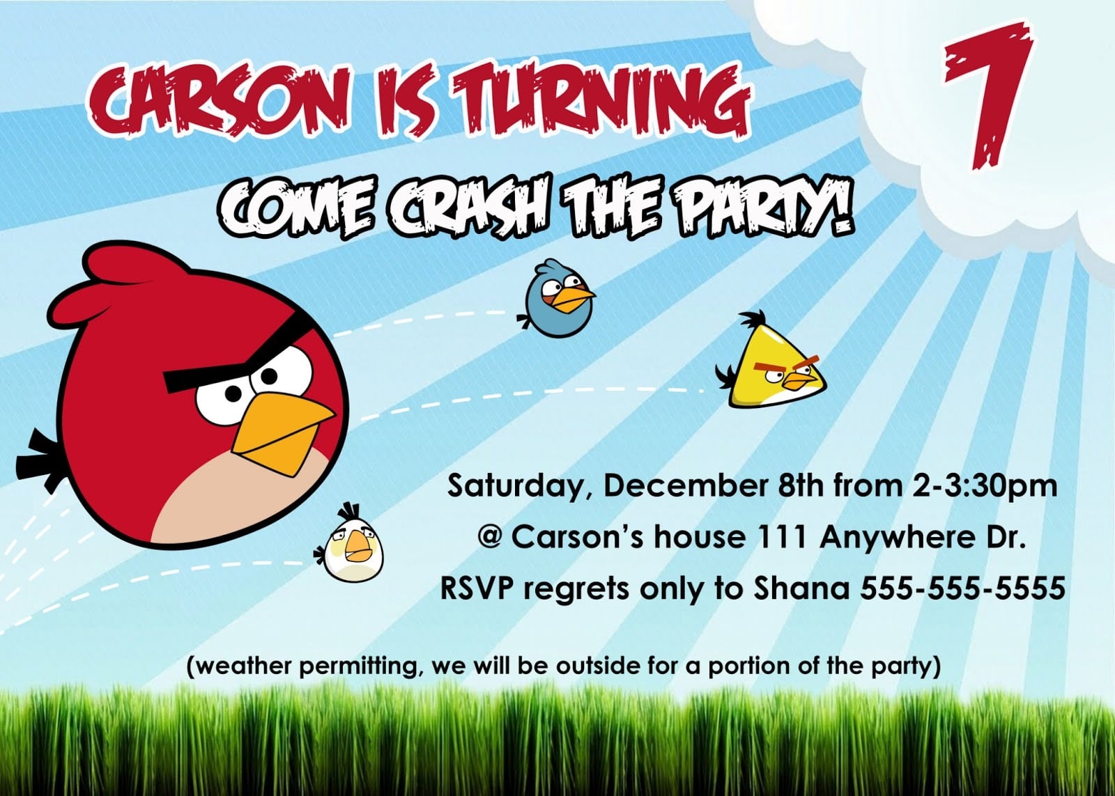 Angry Birds Birthday Invitation Template Free