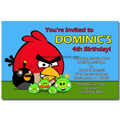 Angry Birds Birthday Invitations Classic And Space General Prints