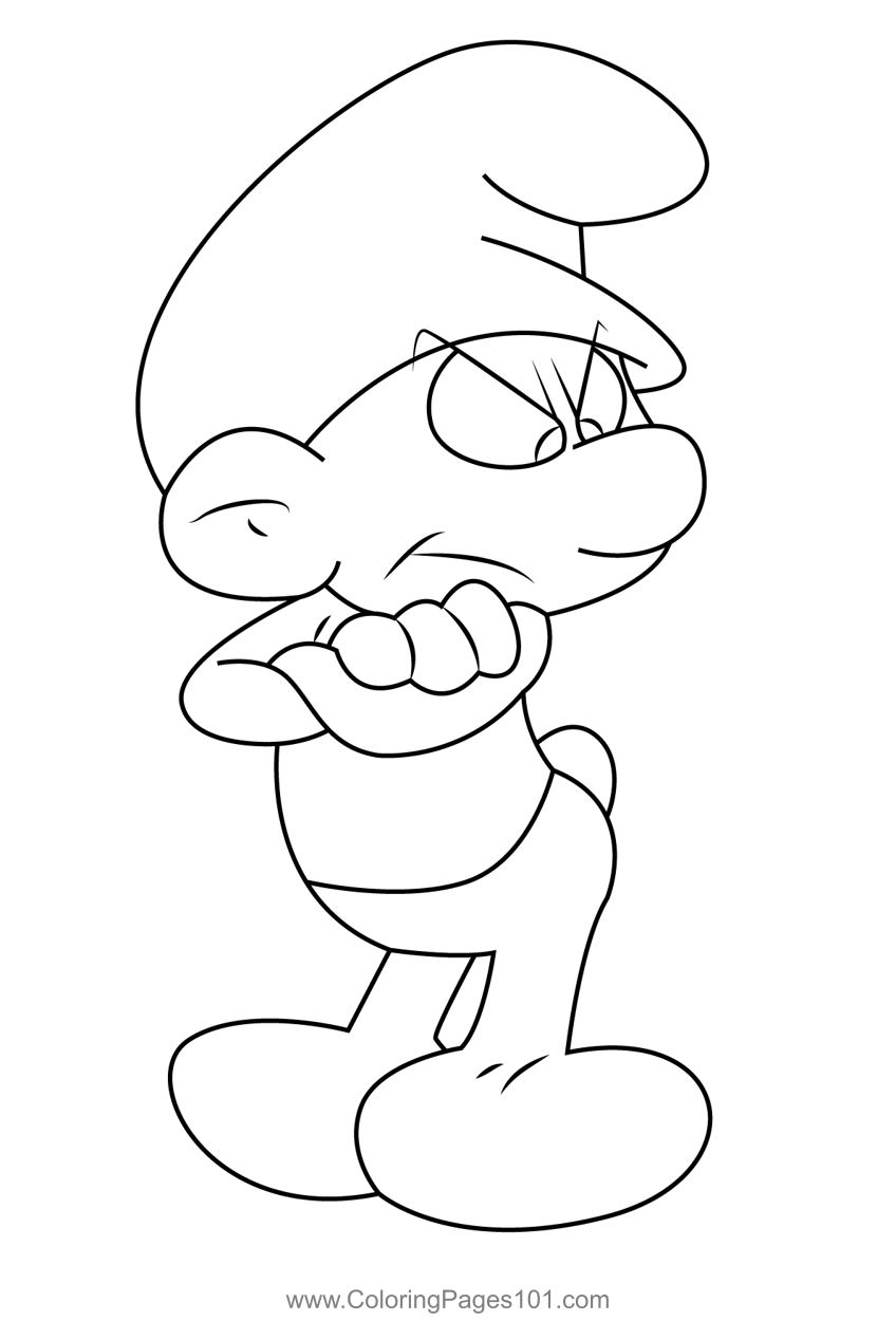 Angry Smurfs Coloring Page For Kids Free The Smurfs Printable