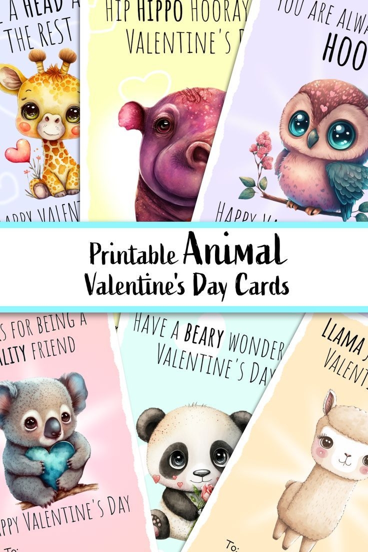 Animal Printable Valentine 39 s Day Cards