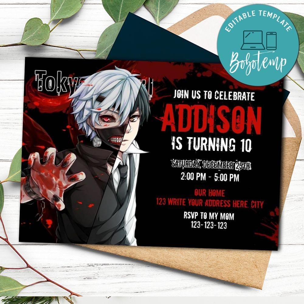 anime invitation template