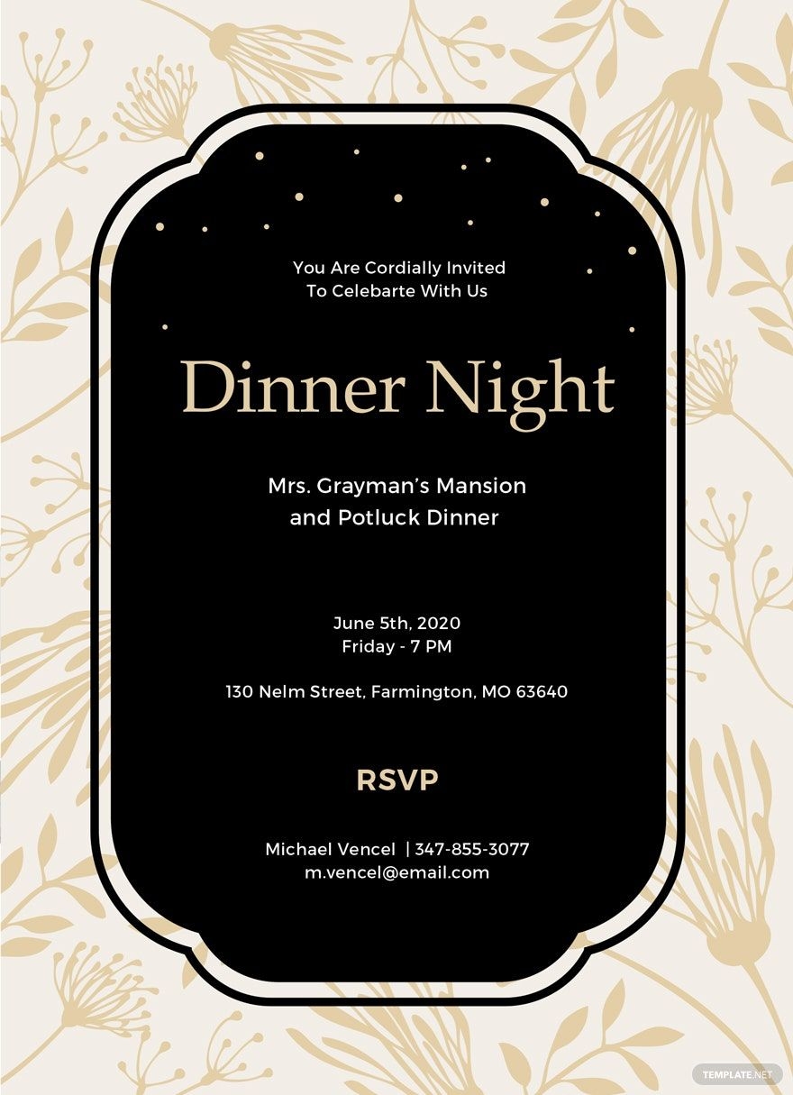 business dinner invitation email template
