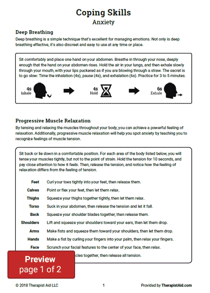 Anxiety Coping Skills Worksheets Coping Skills Worksheets