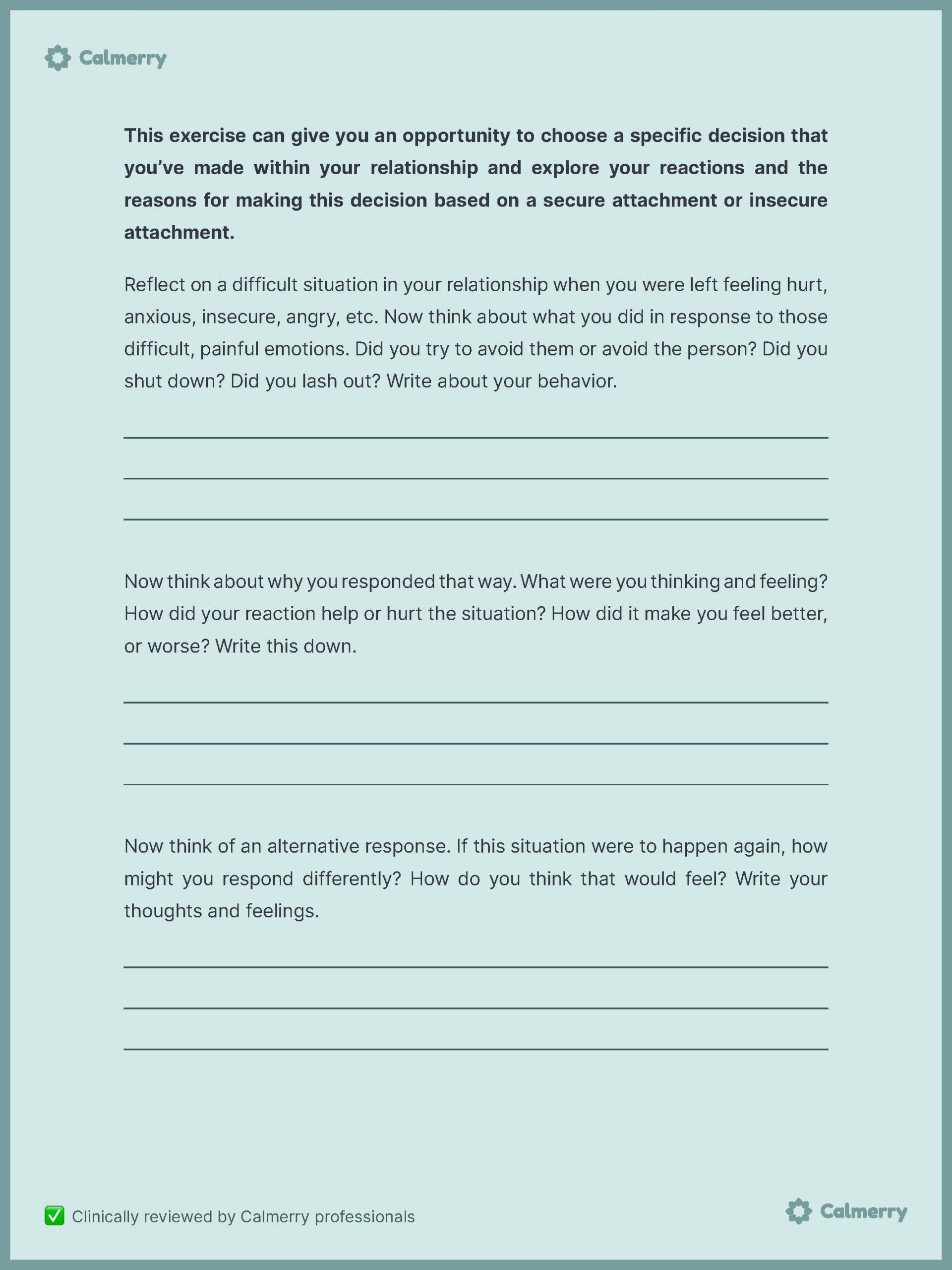 Anxious Attachment Style Workbook PDF And Worksheets AP Worksheets 