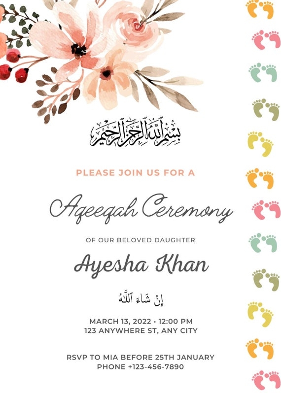 aqeeqah invitation template free