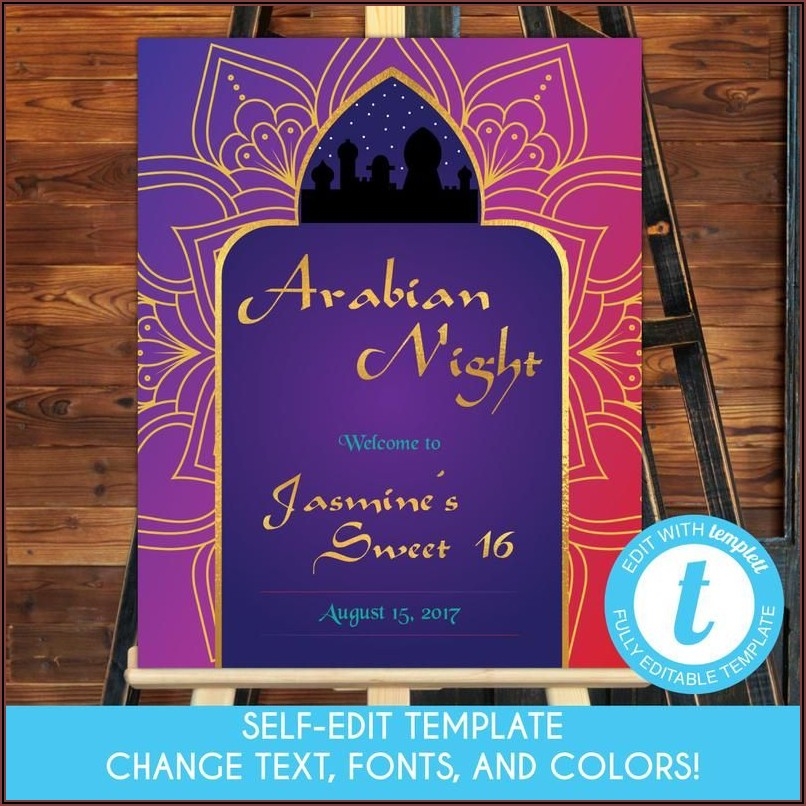 Arabian Nights Party Invitation Templates Template 1 Resume