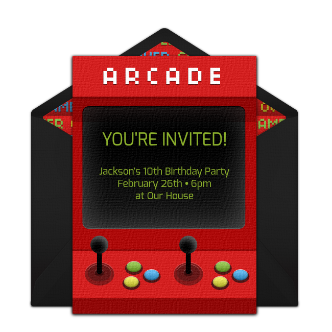 Arcade Invitation Template Free Printable Calendars AT A GLANCE