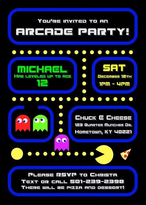 arcade invitation template