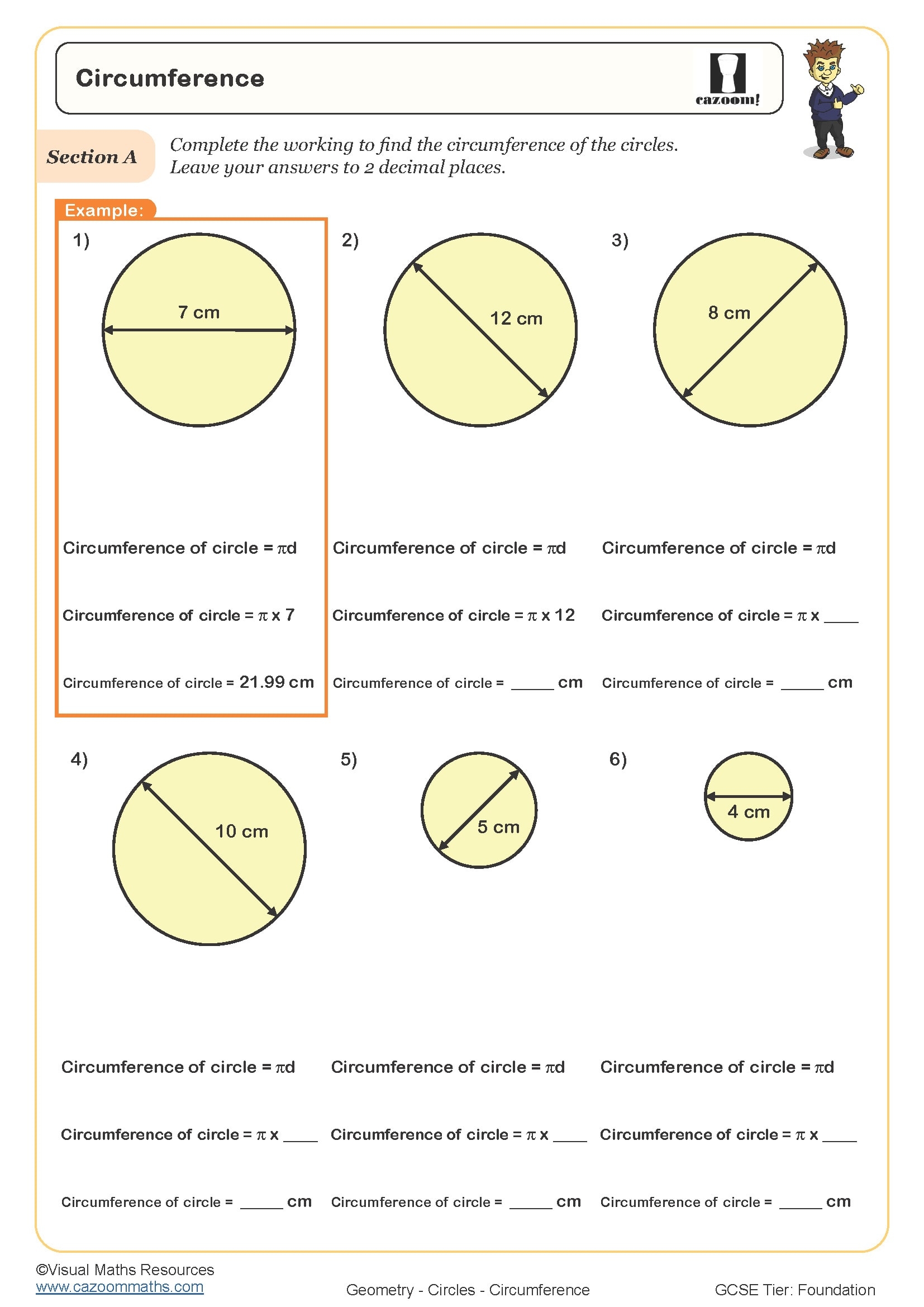 Area And Circumference Of Circles Worksheets Worksheets Library