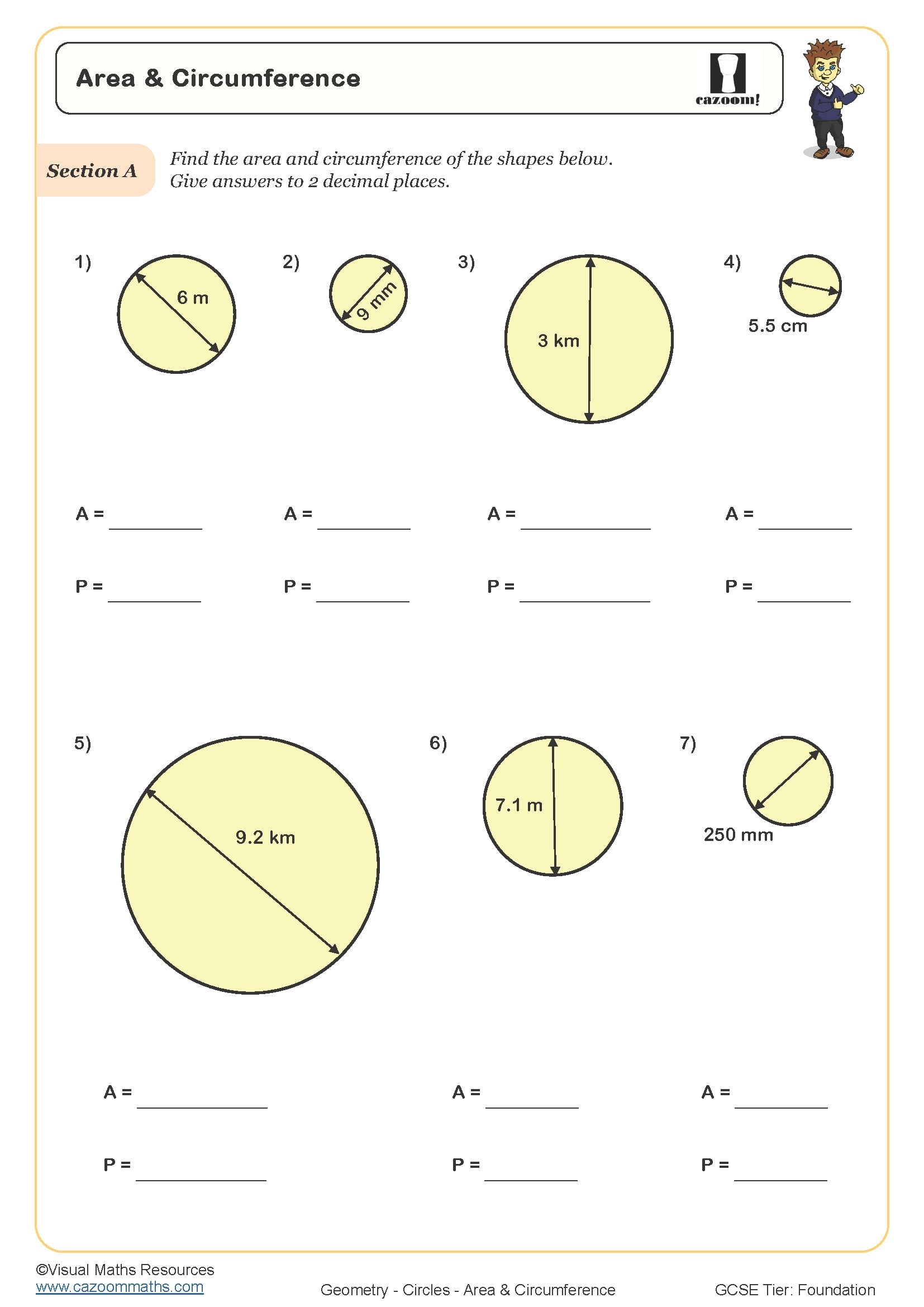 Area And Circumference Worksheet Cazoom Maths Worksheets Worksheets 