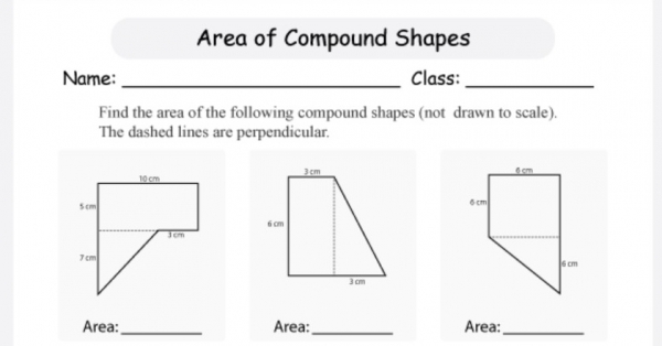 Area And Perimeter Of Compound Shapes A Worksheets Library