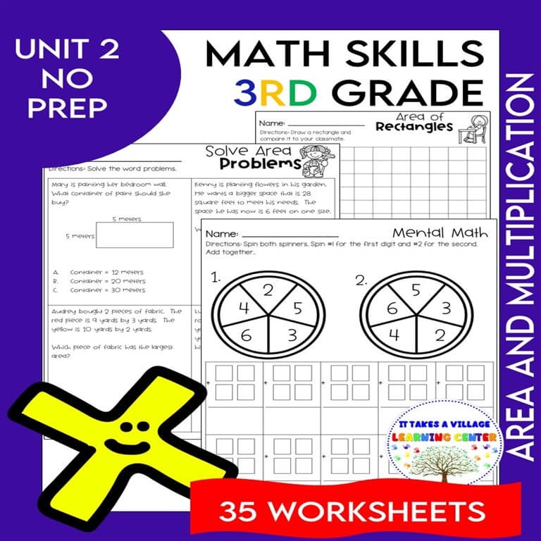Area Distributive Property 3rd Grade Area Activities Area 