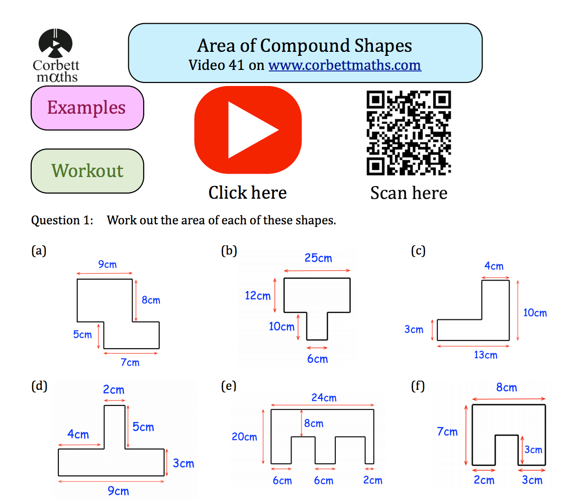 compound shapes worksheet