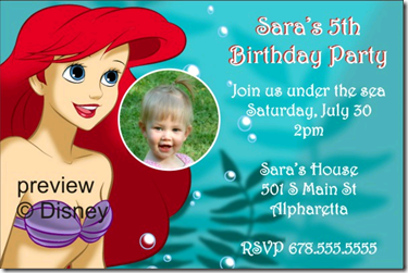 Ariel Party Invitation Archives
