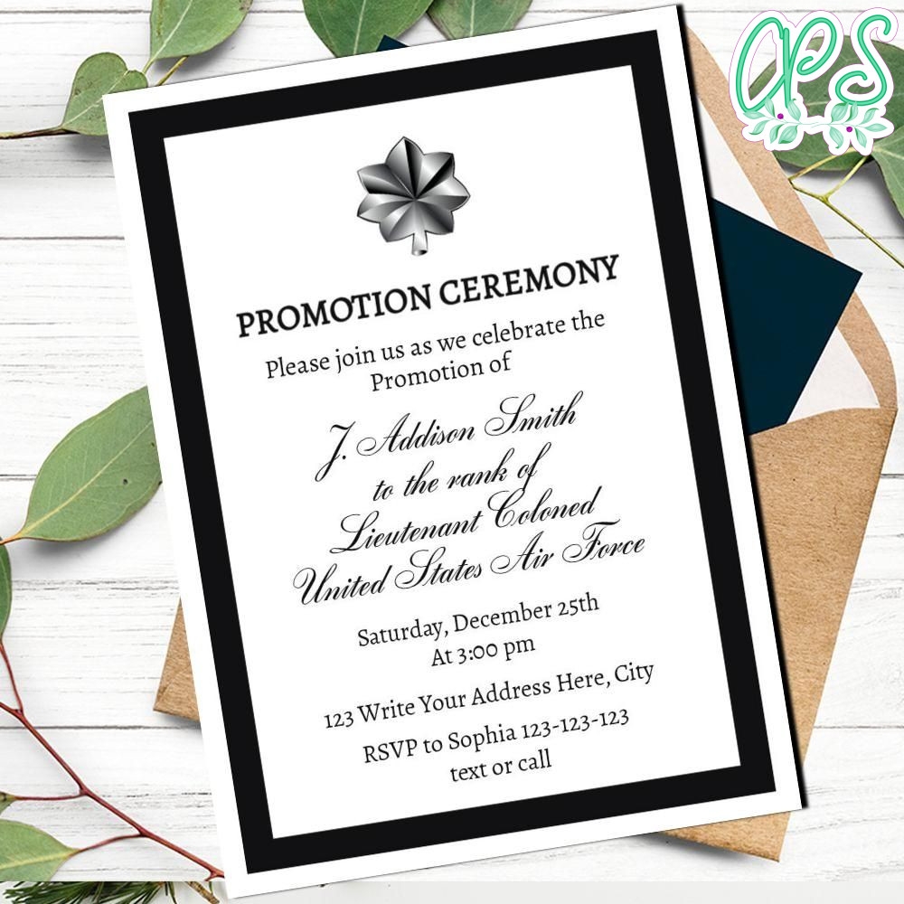 army promotion invitation template