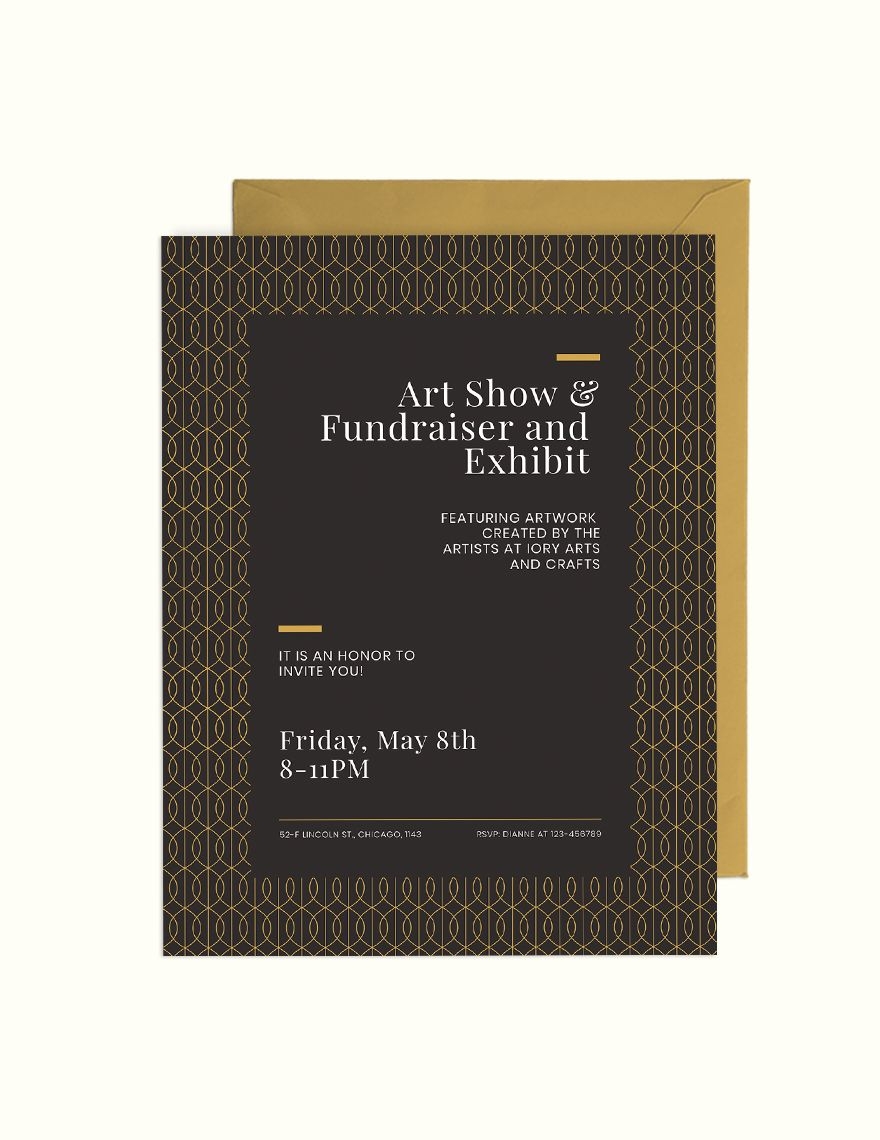 Art Deco Invitation Template In Pages Word Illustrator Publisher 