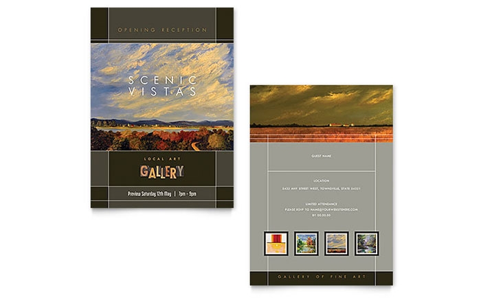 Art Gallery Artist Invitation Template Design
