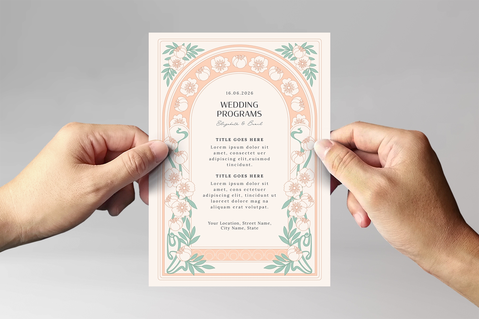 Art Nouveau Invitation Template BrandPacks