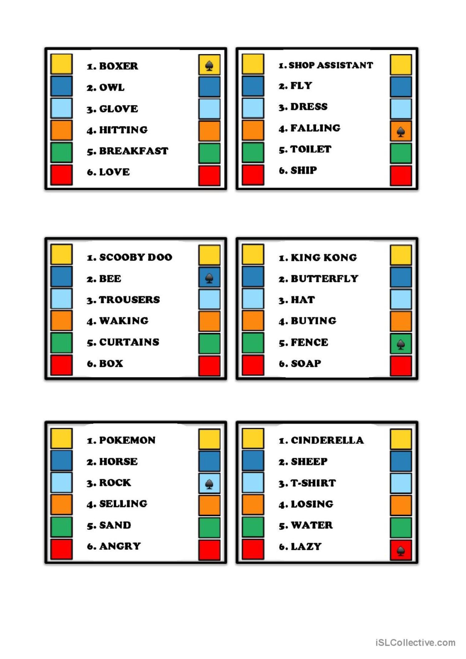 Articulate For Kids Extra Cards pa English ESL Worksheets Pdf Doc