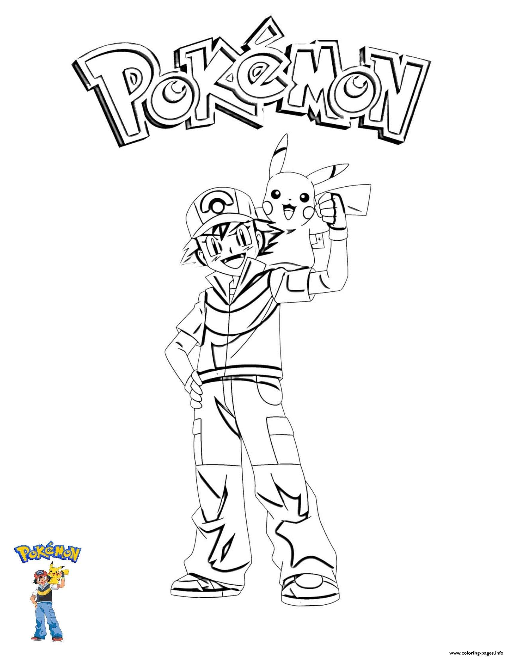 Ash And Pikachu Pokemon Coloring Pages Pikachu Coloring Pages Porn 