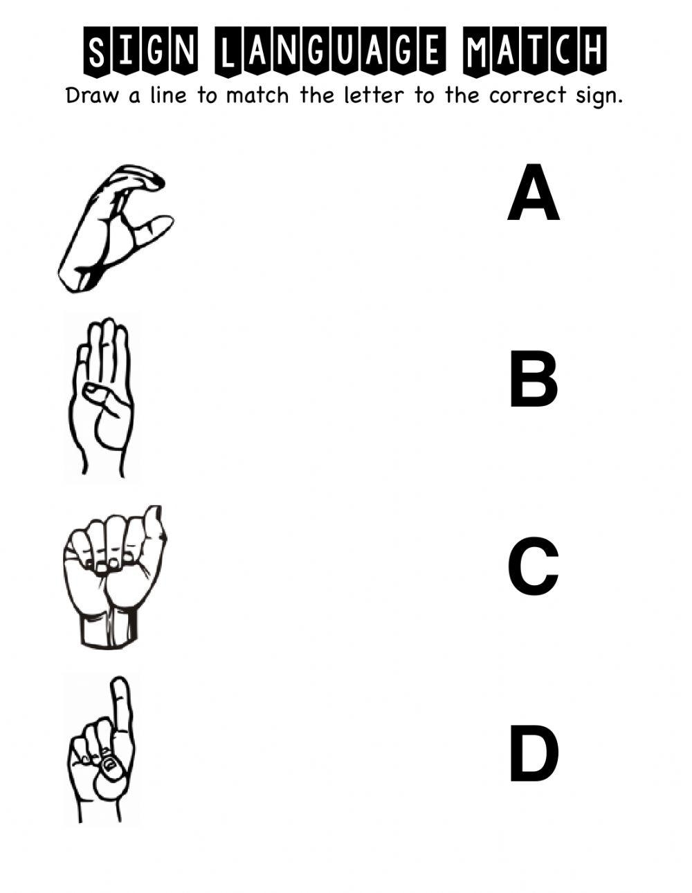 asl worksheets