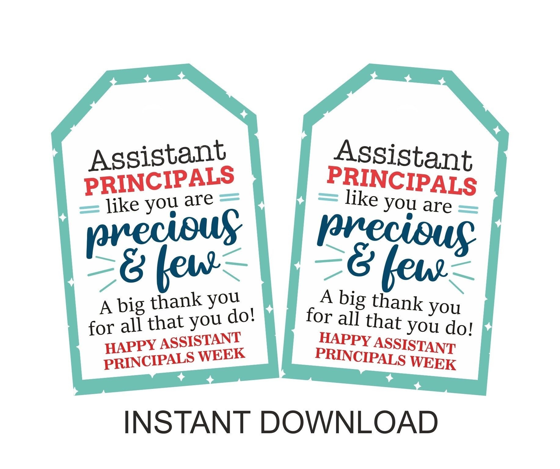 Assistant Principal Gift Tag Printable Assistant Principal Week Gift 