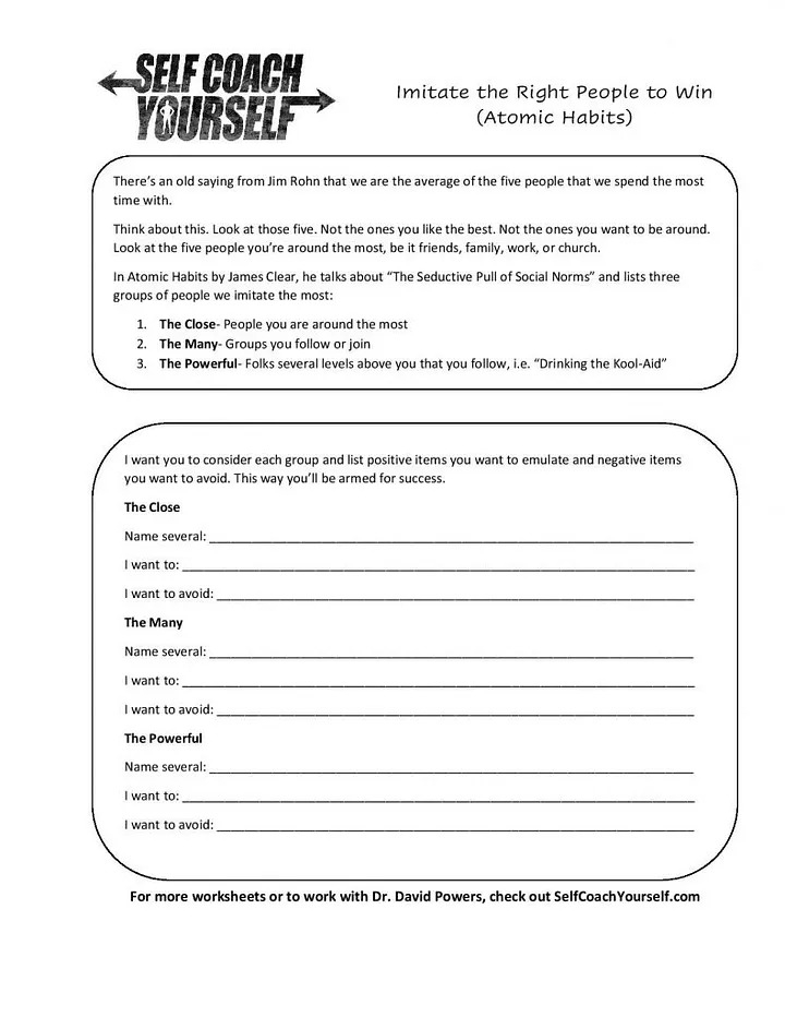 atomic habits worksheet