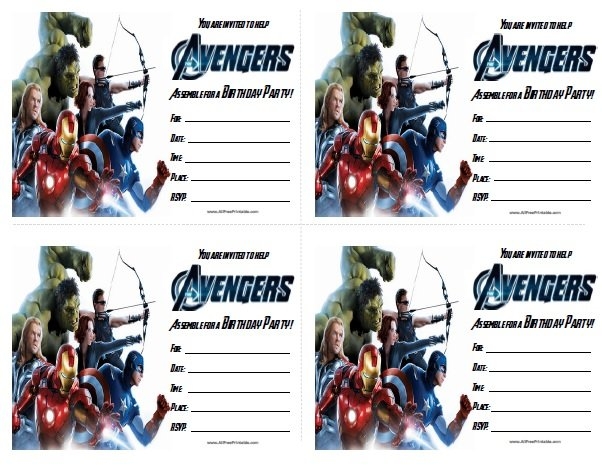 avengers invitations template free