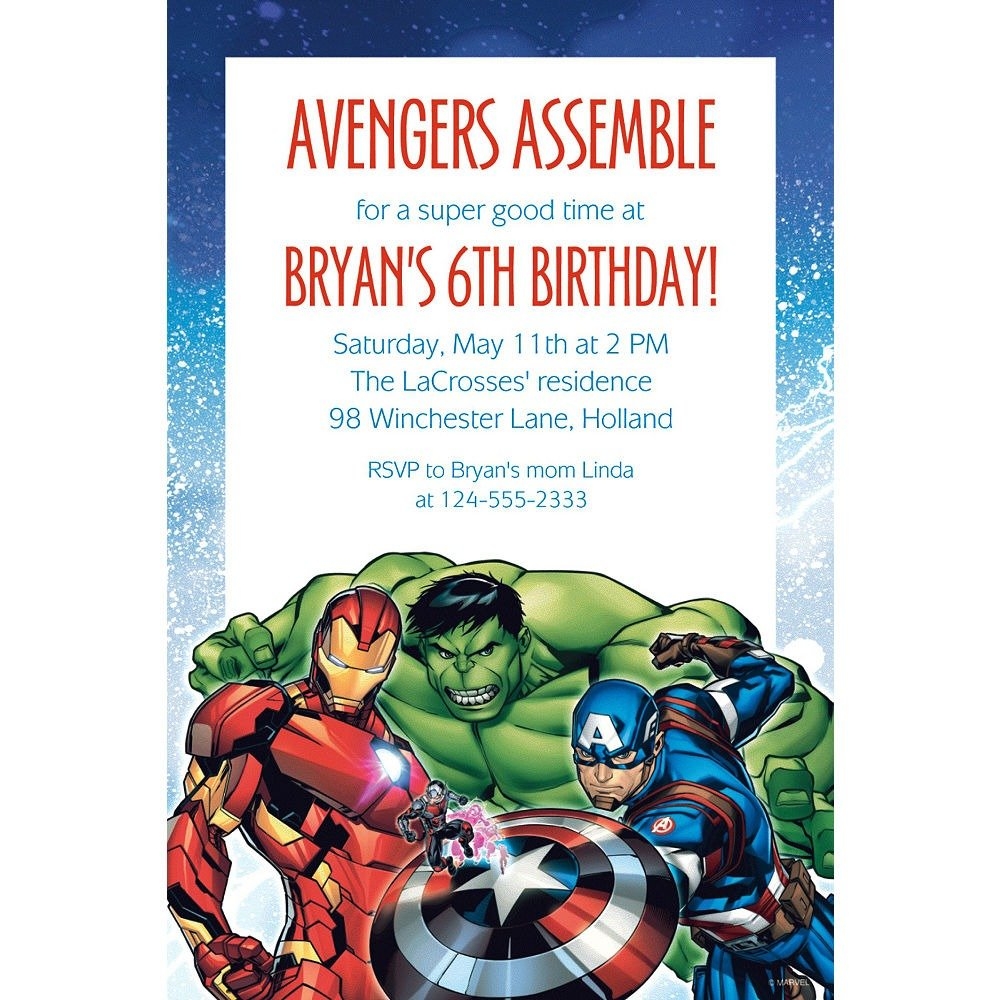 avengers birthday invitations template