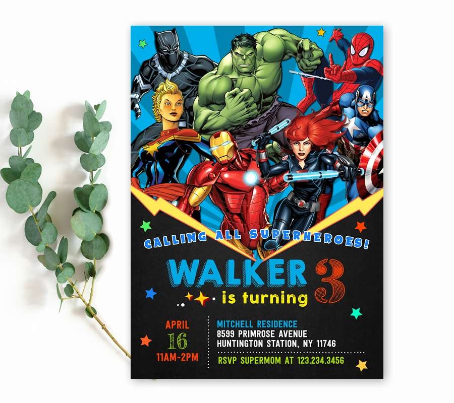 avengers party invite template