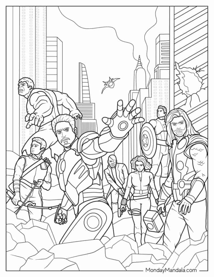 avengers coloring pages free